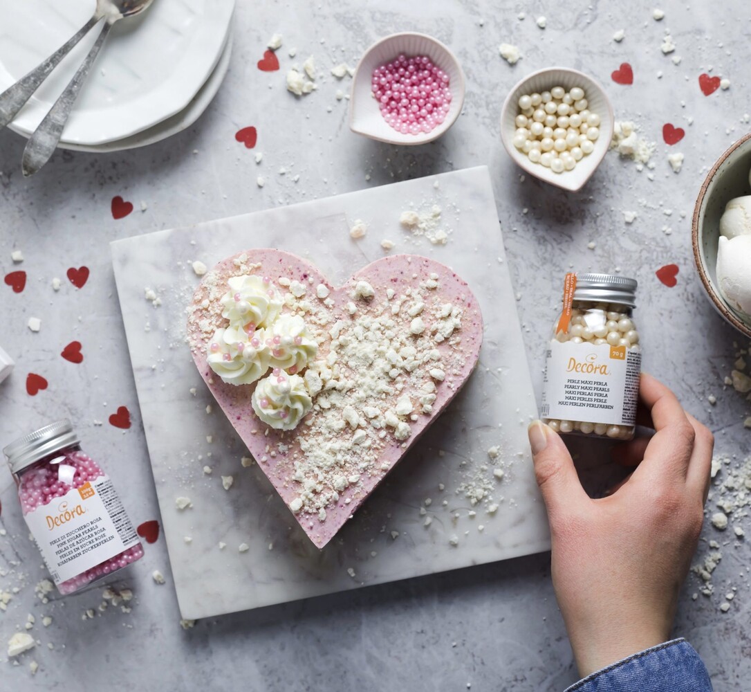 Decora Edible silver sugar maxi pearls, 100 g