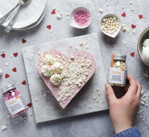 Decora Eetbare zilver suikermaxi parels, 100 g
