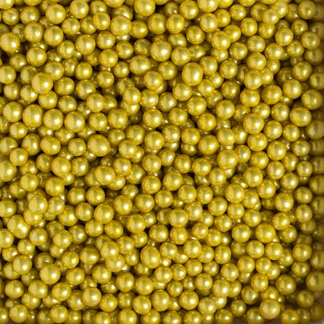 Decora Edible metallic gold sugar pearls ⌀4 mm, 100 g