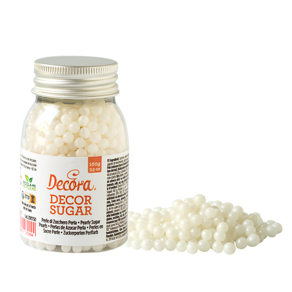 Decora Edible metallic gold sugar pearls ⌀4 mm, 100 g