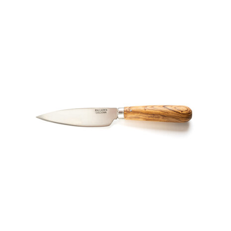 Pallares Solsona Carbon steel rounded kitchen knife 9cm with olivewood handle