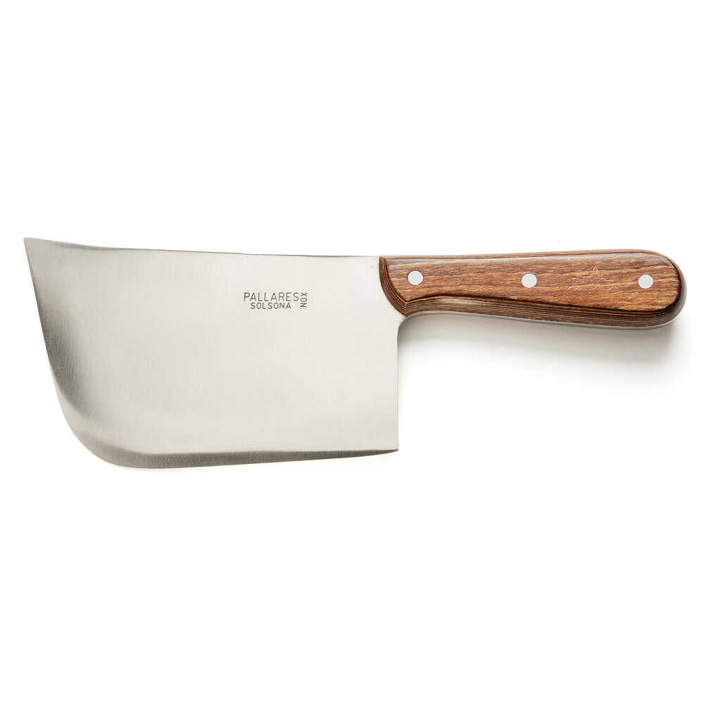 Pallares Solsona RVS hakmes 18x9,5cm, 460 gram, met compacthouten heft Pallares Solsona RVS hakmes 18x9,5cm, 460 gram, met compacthouten heft