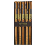 Tokyo Design Studio 5 pairs of wooden chopsticks with black/white pattern
