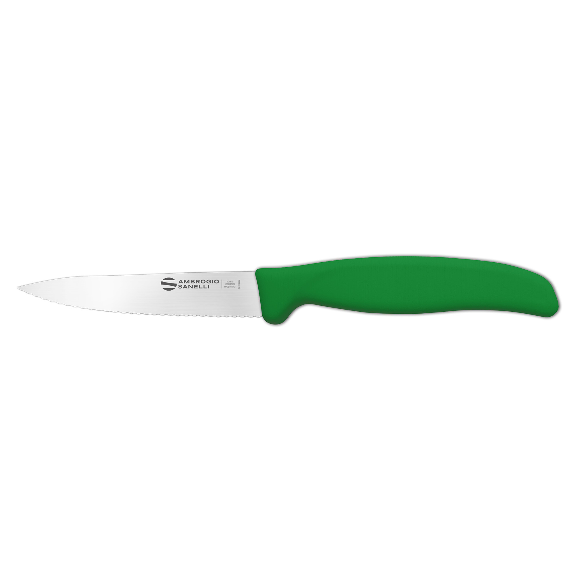 Ambrogio Sanelli Serrated paring knife 9cm green - DEKSELS!