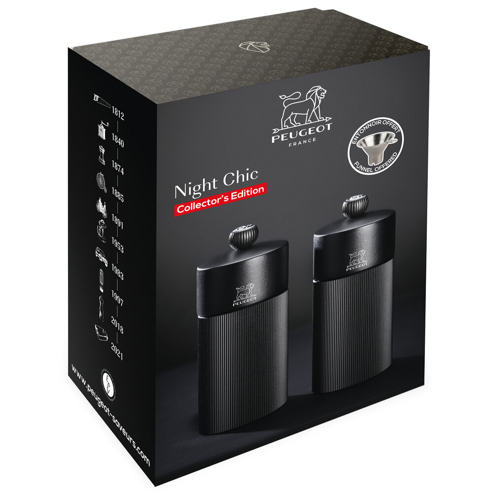 Peugeot Night Chic 12cm peper- en zoutmolen geschenkset