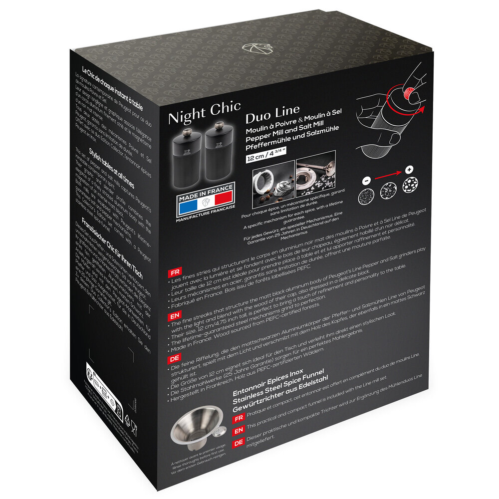 Peugeot Night Chic 12cm peper- en zoutmolen geschenkset