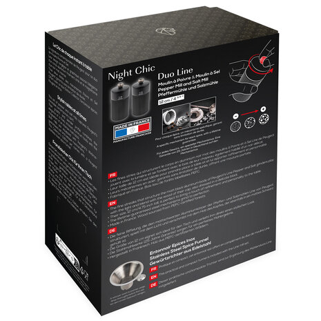 Peugeot Night Chic 12cm peper- en zoutmolen geschenkset