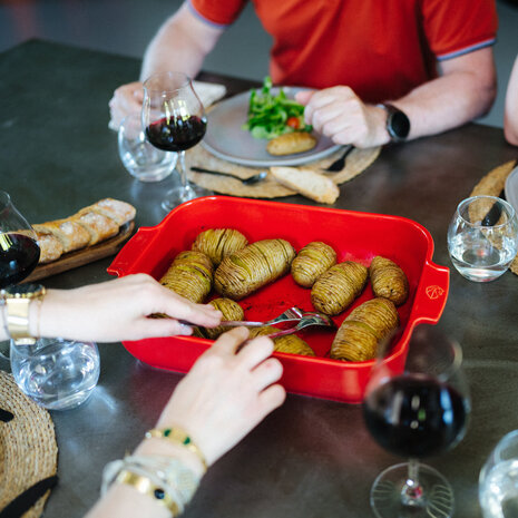 Peugeot Appolia rechthoekige keramische ovenschaal 40cm Rouge Peugeot Appolia rechthoekige keramische ovenschaal 40cm Rouge