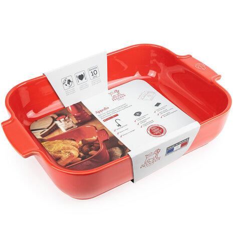 Peugeot Appolia rectangular ceramic oven dish 40cm Rouge Peugeot Appolia rectangular ceramic oven dish 40cm Rouge