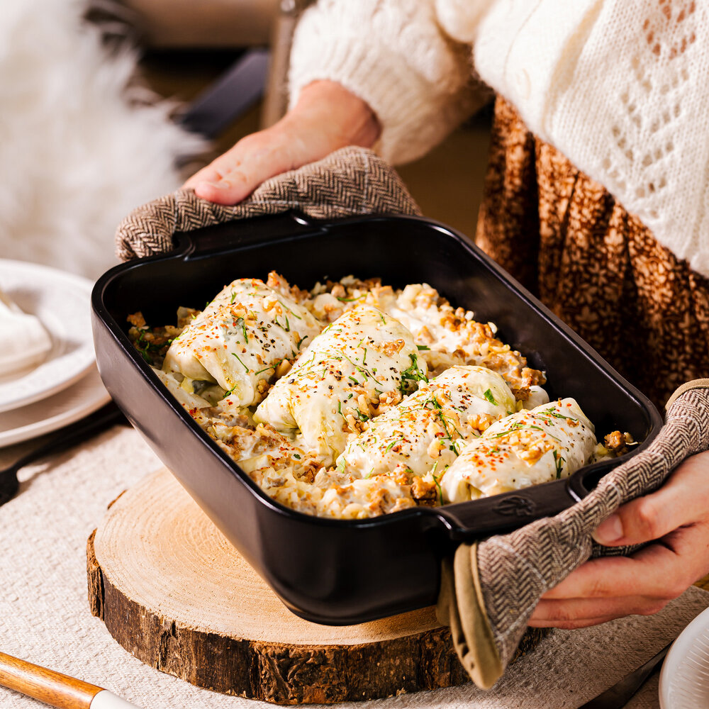Peugeot Appolia rectangular ceramic oven dish 40cm Noir Satin