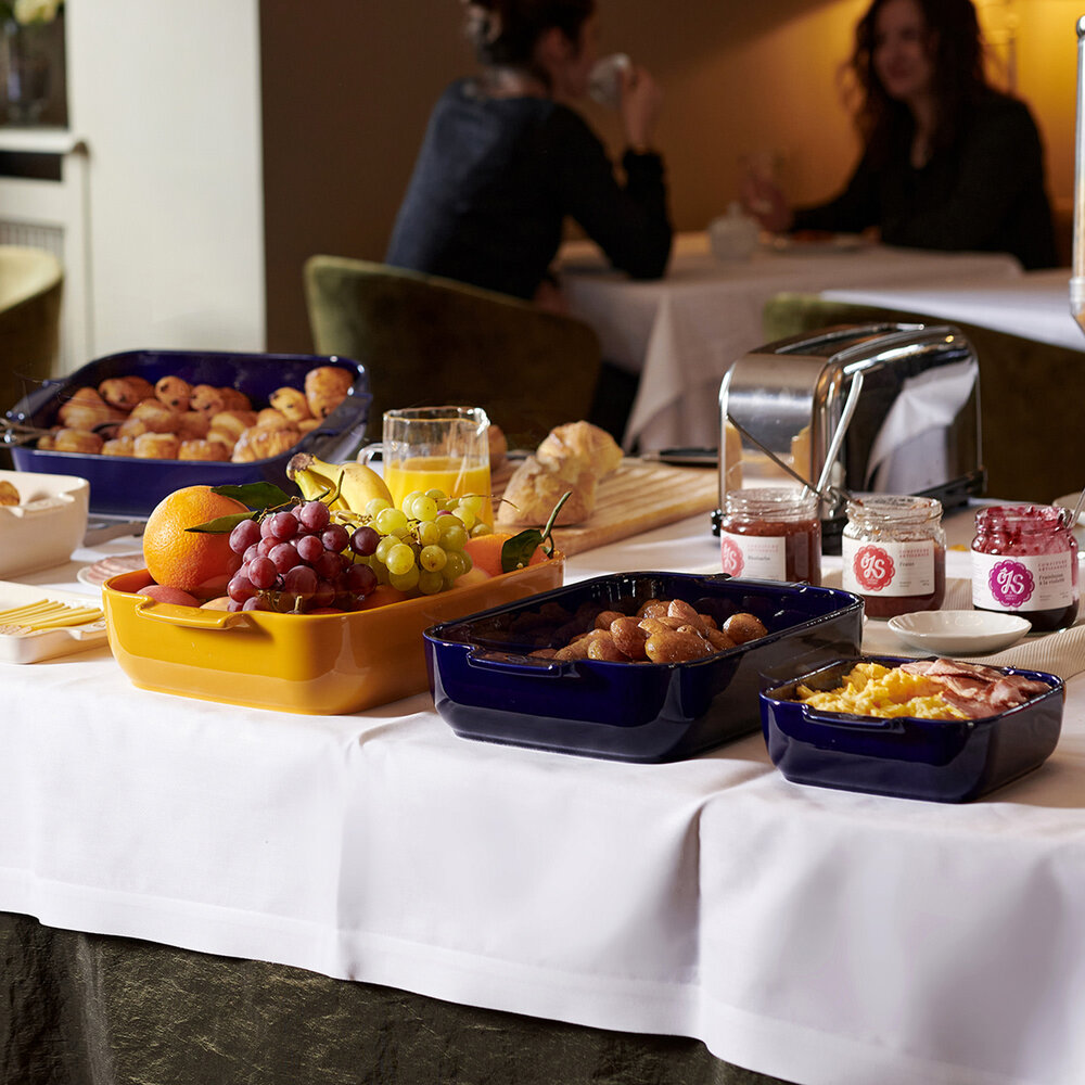 Peugeot Appolia rechthoekige keramische ovenschaal 40cm Jaune Safran Peugeot Appolia rechthoekige keramische ovenschaal 40cm Jaune Safran