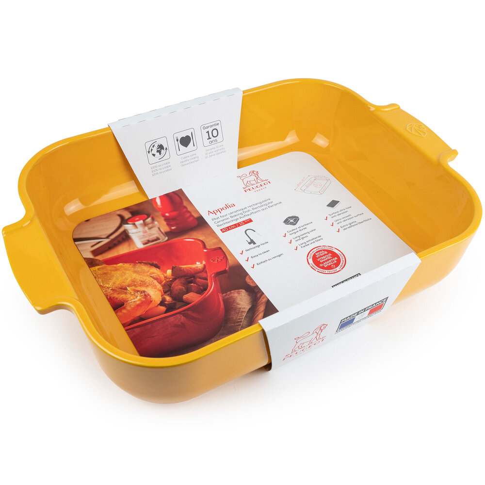 Peugeot Appolia rectangular ceramic oven dish 40cm Jaune Safran Peugeot Appolia rectangular ceramic oven dish 40cm Jaune Safran