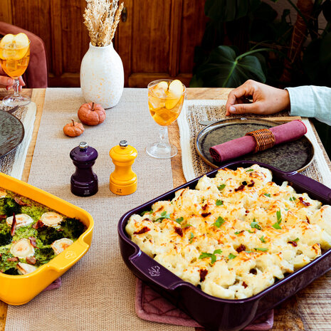 Peugeot Appolia rechthoekige keramische ovenschaal 40cm Aubergine