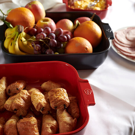 Peugeot Appolia rechthoekige keramische ovenschaal 36cm Rouge Peugeot Appolia rechthoekige keramische ovenschaal 36cm Rouge