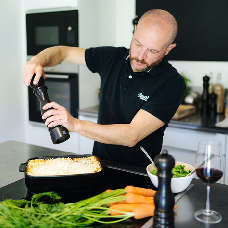 Peugeot Appolia rechthoekige keramische ovenschaal 36cm Noir Satin