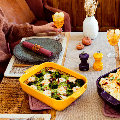 Peugeot Appolia rectangular ceramic oven dish 36cm Jaune Safran Peugeot Appolia rectangular ceramic oven dish 36cm Jaune Safran
