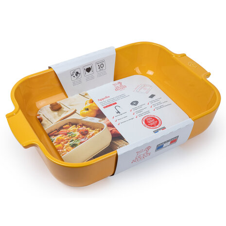 Peugeot Appolia rectangular ceramic oven dish 36cm Jaune Safran Peugeot Appolia rectangular ceramic oven dish 36cm Jaune Safran