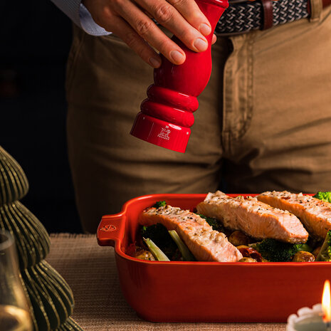 Peugeot Appolia rechthoekige keramische ovenschaal 32cm Rouge Peugeot Appolia rechthoekige keramische ovenschaal 32cm Rouge