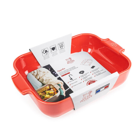 Peugeot Appolia rectangular ceramic oven dish 32cm Rouge Peugeot Appolia rectangular ceramic oven dish 32cm Rouge