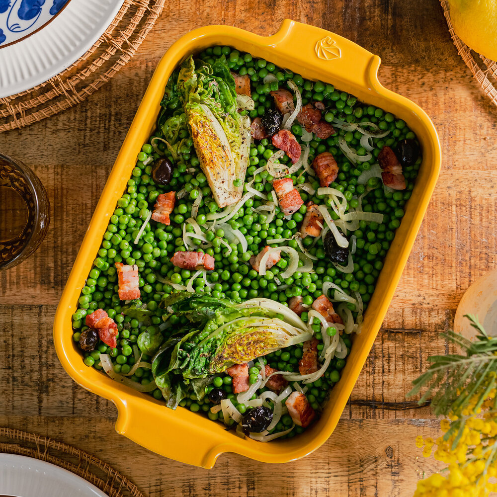 Peugeot Appolia rechthoekige keramische ovenschaal 32cm Jaune Safran