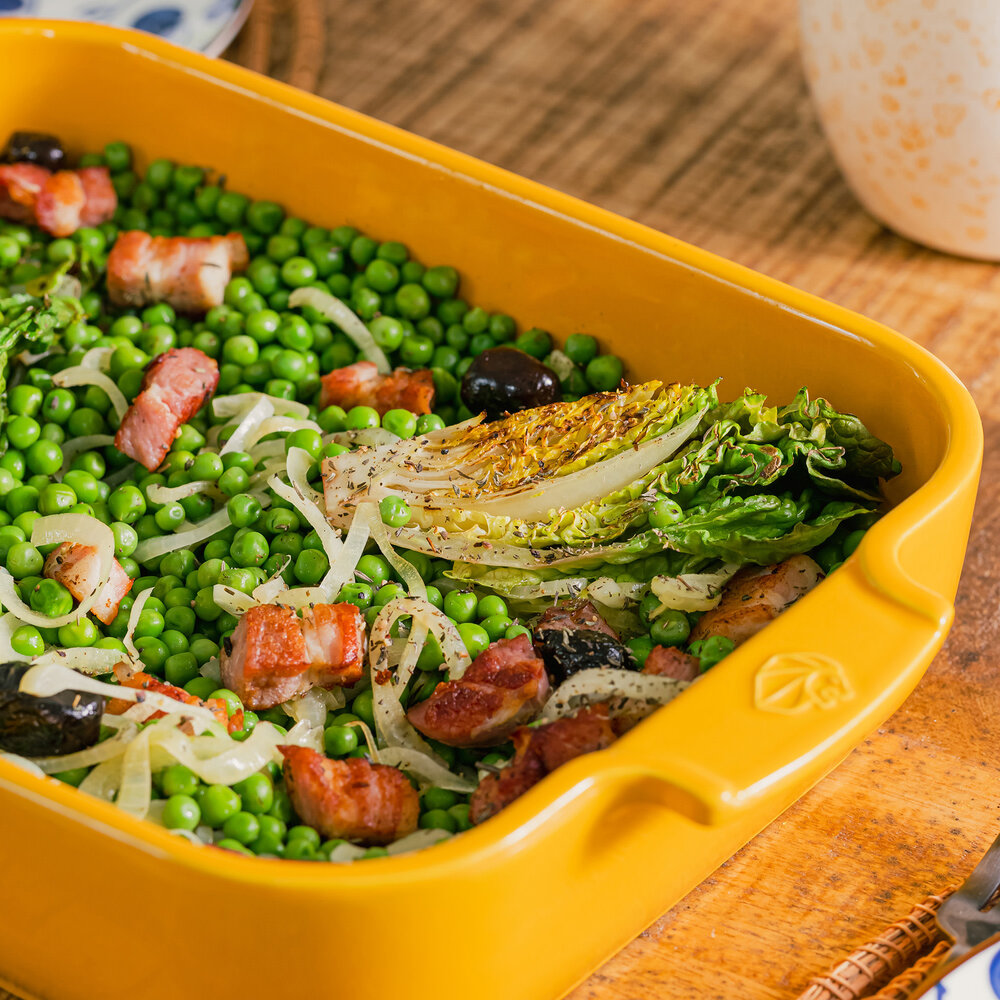 Peugeot Appolia rechthoekige keramische ovenschaal 32cm Jaune Safran