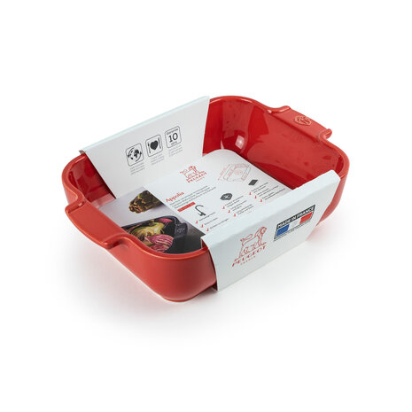 Peugeot Appolia rechthoekige keramische ovenschaal 25cm Rouge Peugeot Appolia rechthoekige keramische ovenschaal 25cm Rouge