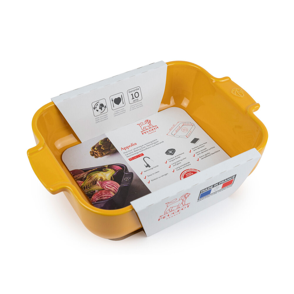 Peugeot Appolia rectangular ceramic oven dish 25cm Jaune Safran Peugeot Appolia rectangular ceramic oven dish 25cm Jaune Safran