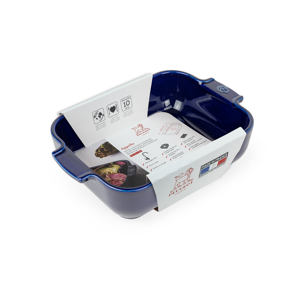 Peugeot Appolia rechthoekige keramische ovenschaal 25cm Bleu