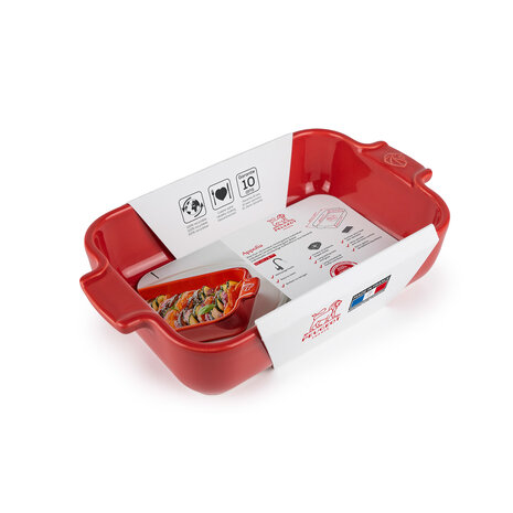 Peugeot Appolia rectangular ceramic oven dish 22cm Rouge Peugeot Appolia rectangular ceramic oven dish 22cm Rouge