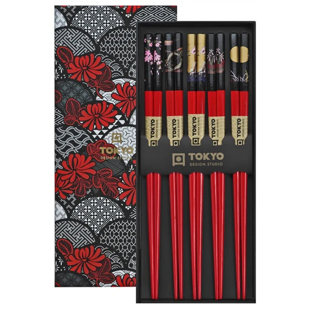 Tokyo Design Studio 5 sets of chopsticks Red B in gift box Tokyo Design Studio 5 sets of chopsticks Red B in gift box