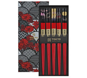 Tokyo Design Studio 5 sets eetstokjes Red B