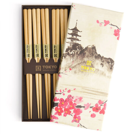 Tokyo Design Studio 5 sets of chopsticks Wooden Brown in gift box