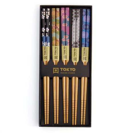 Tokyo Design Studio 5 sets of chopsticks Flowers in gift box