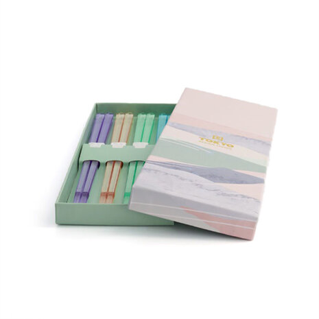 Tokyo Design Studio 5 sets of chopsticks Acrylic Blue in gift box Tokyo Design Studio 5 sets of chopsticks Acrylic Blue in gift box