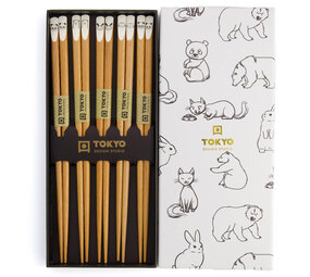 Tokyo Design Studio 5 sets eetstokjes Mix Animals Tokyo Design Studio 5 sets eetstokjes Mix Animals