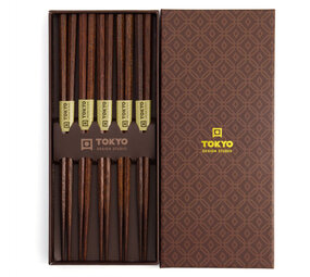Tokyo Design Studio 5 sets of chopsticks Hexagon Brown