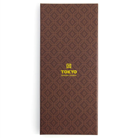Tokyo Design Studio 5 sets eetstokjes Hexagon Brown in geschenkverpakking