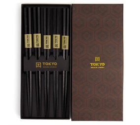 Tokyo Design Studio 5 sets of chopsticks Hexagon Black
