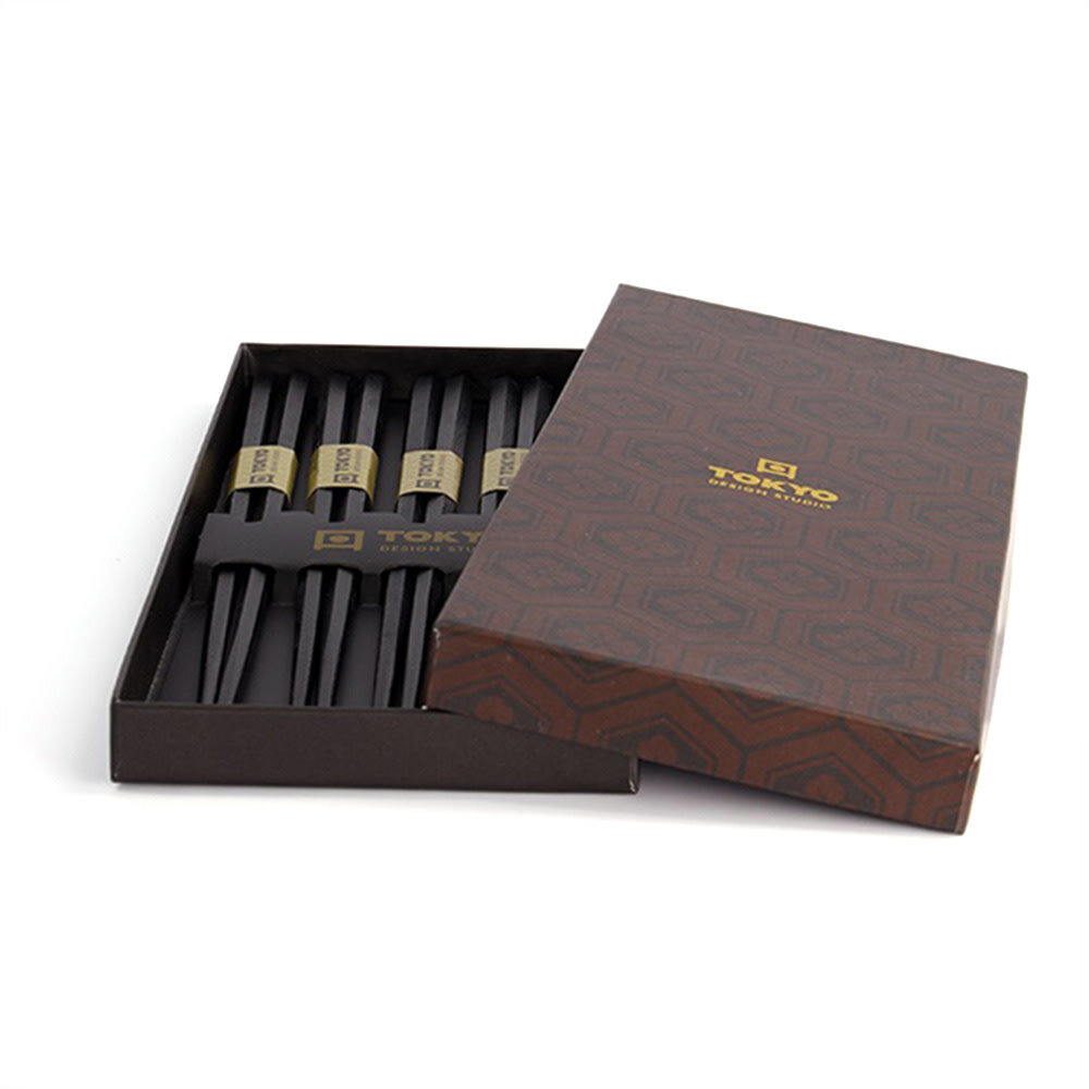 Tokyo Design Studio 5 sets of chopsticks Hexagon Black in gift box