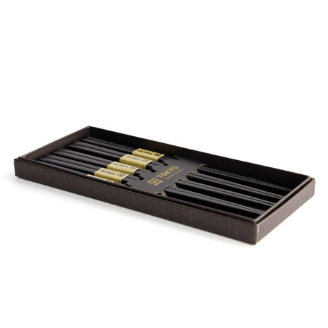Tokyo Design Studio 5 sets eetstokjes Square Black in geschenkverpakking Tokyo Design Studio 5 sets eetstokjes Square Black in geschenkverpakking