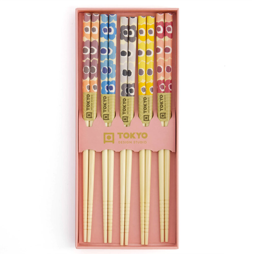 Tokyo Design Studio 5 sets of chopsticks Pink Flowers in gift box Tokyo Design Studio 5 sets of chopsticks Pink Flowers in gift box