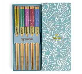 Tokyo Design Studio 5 sets of chopsticks Light Blue Star