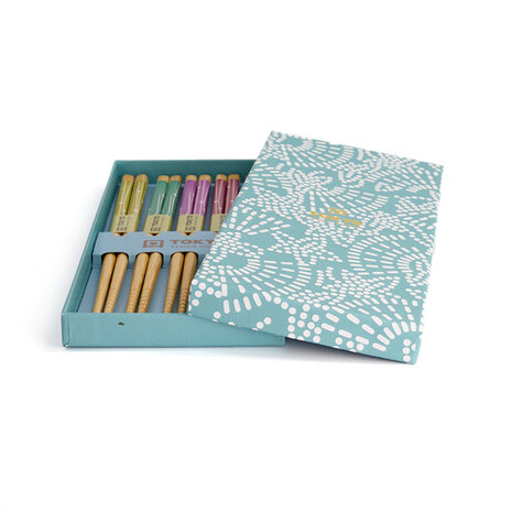 Tokyo Design Studio 5 sets of chopsticks Light Blue Star in gift box