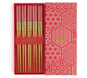 Tokyo Design Studio 5 sets eetstokjes Red Multi Pattern Tokyo Design Studio 5 sets eetstokjes Red Multi Pattern