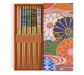 Tokyo Design Studio 5 sets of chopsticks Orange Flower