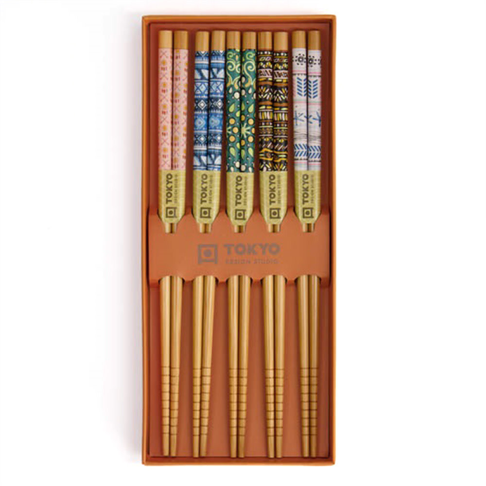 Tokyo Design Studio 5 sets of chopsticks Orange Flower in gift box Tokyo Design Studio 5 sets of chopsticks Orange Flower in gift box