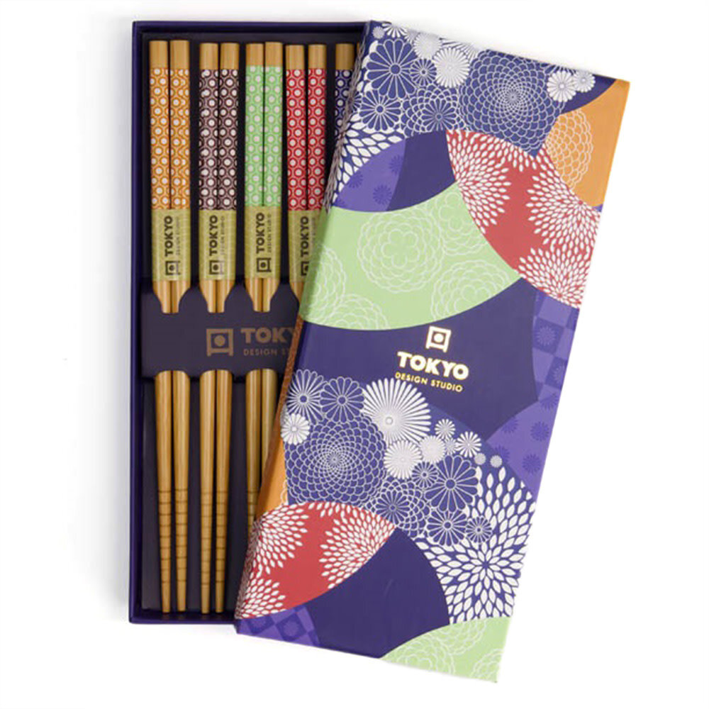 Tokyo Design Studio 5 sets of chopsticks Colorful Circle in gift box