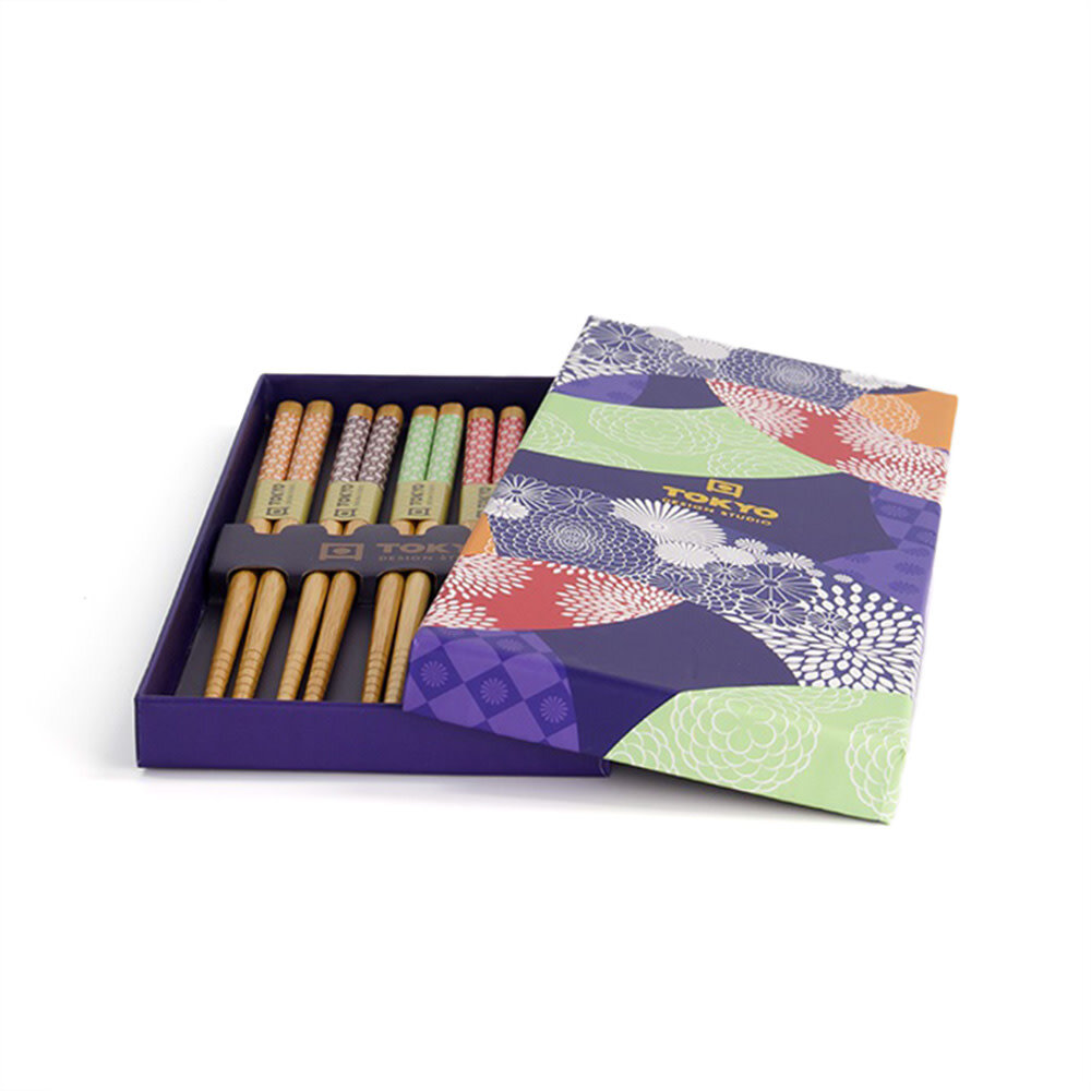 Tokyo Design Studio 5 sets of chopsticks Colorful Circle in gift box