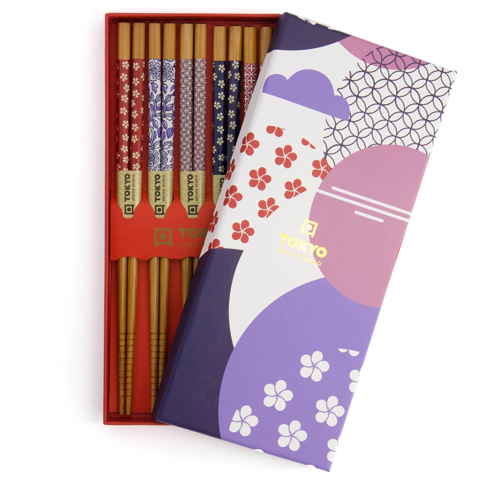 Tokyo Design Studio 5 sets of chopsticks Circle Flower in gift box Tokyo Design Studio 5 sets of chopsticks Circle Flower in gift box