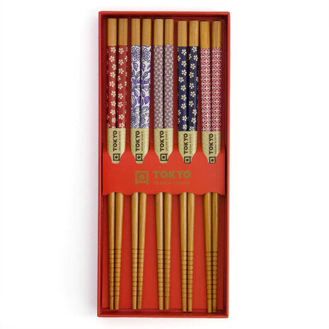 Tokyo Design Studio 5 sets of chopsticks Circle Flower in gift box Tokyo Design Studio 5 sets of chopsticks Circle Flower in gift box